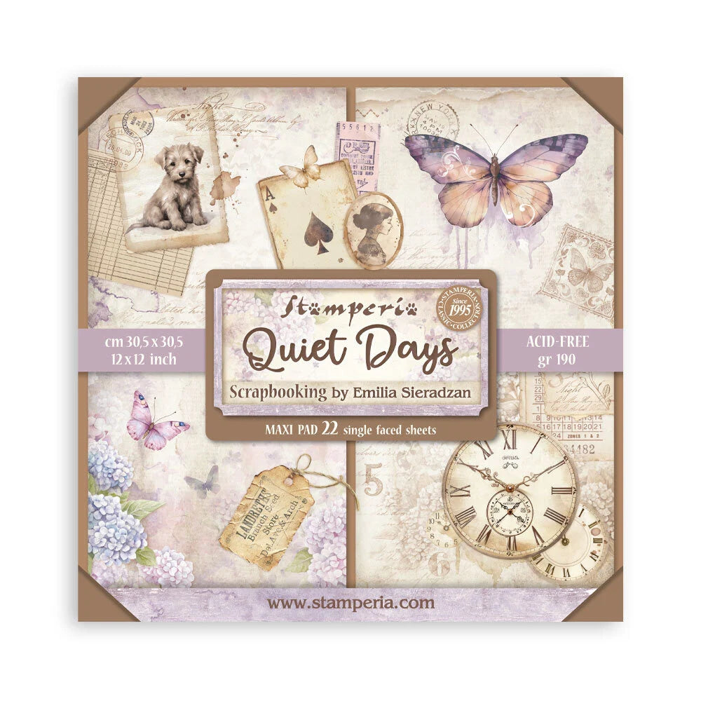 Stamperia - Quiet Days - 12x12 Single Sided Maxi Paper Pack (22/pgs)