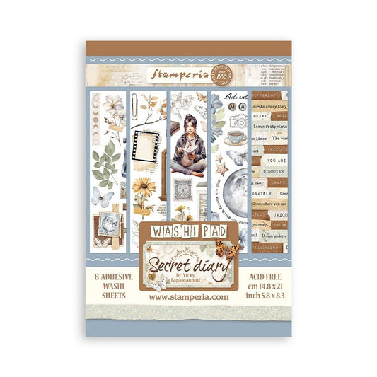 Stamperia - Secret Diary Washi Pad - The Crafty Kiwi