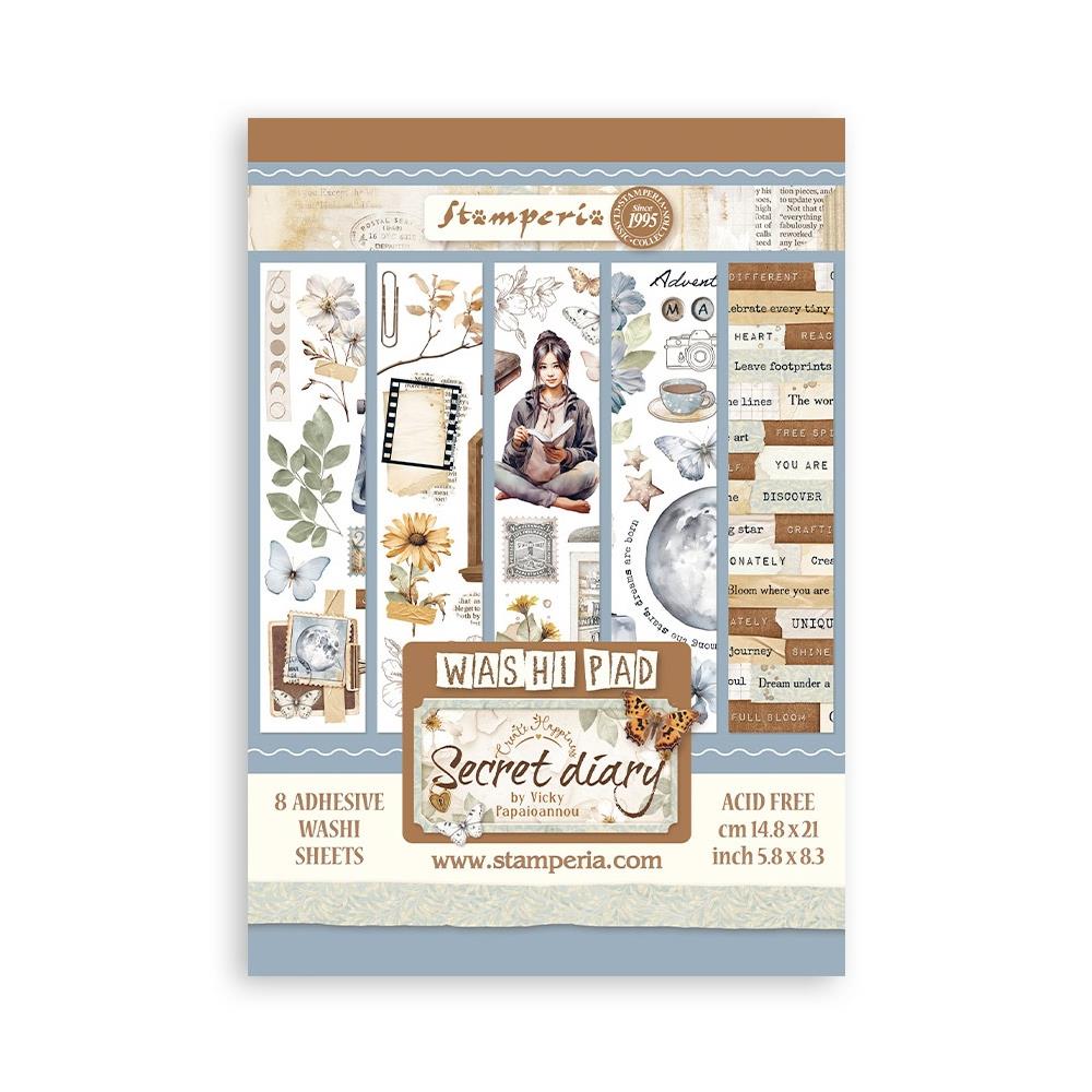 Stamperia - Secret Diary Washi Pad - The Crafty Kiwi