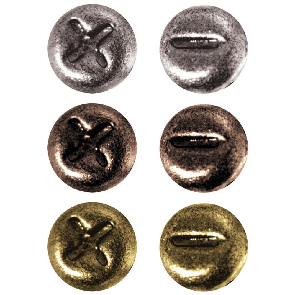 Tim Holtz - Ideology - Metal Screw Top Brads 0.25" (99/pkg) - The Crafty Kiwi