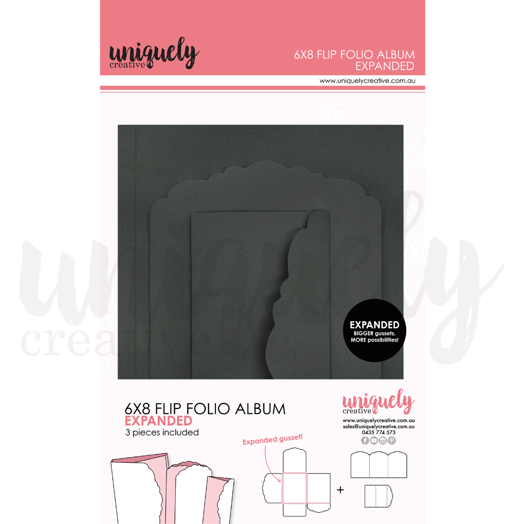 Uniquely Creative - 6x8 Flip Folio Album - EXPANDED - Black - The Crafty Kiwi