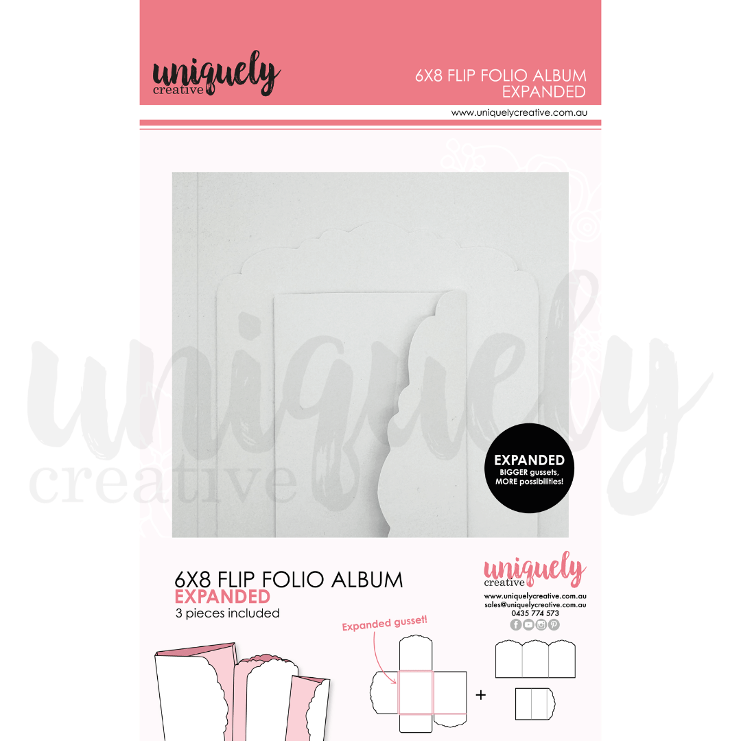 Uniquely Creative - 6x8 Flip Folio Album - EXPANDED - White - The Crafty Kiwi