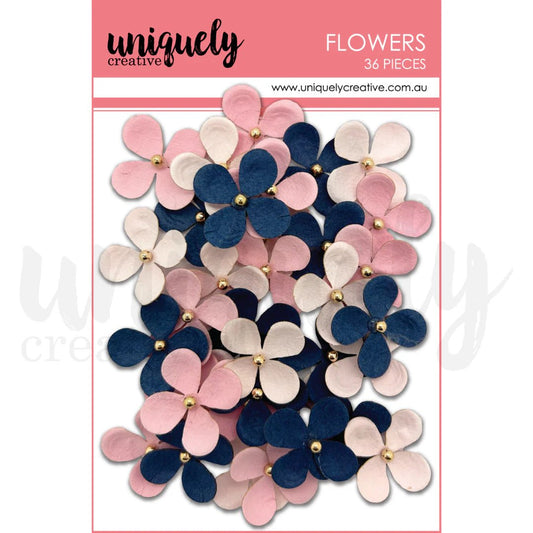Uniquely Creative - Blue & Blush Flowers - The Crafty Kiwi