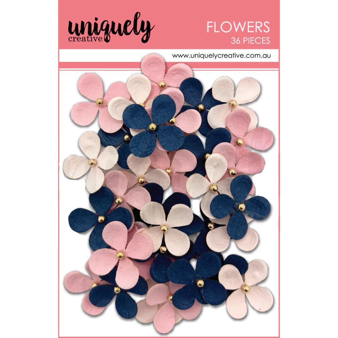Uniquely Creative - Blue & Blush Flowers - The Crafty Kiwi