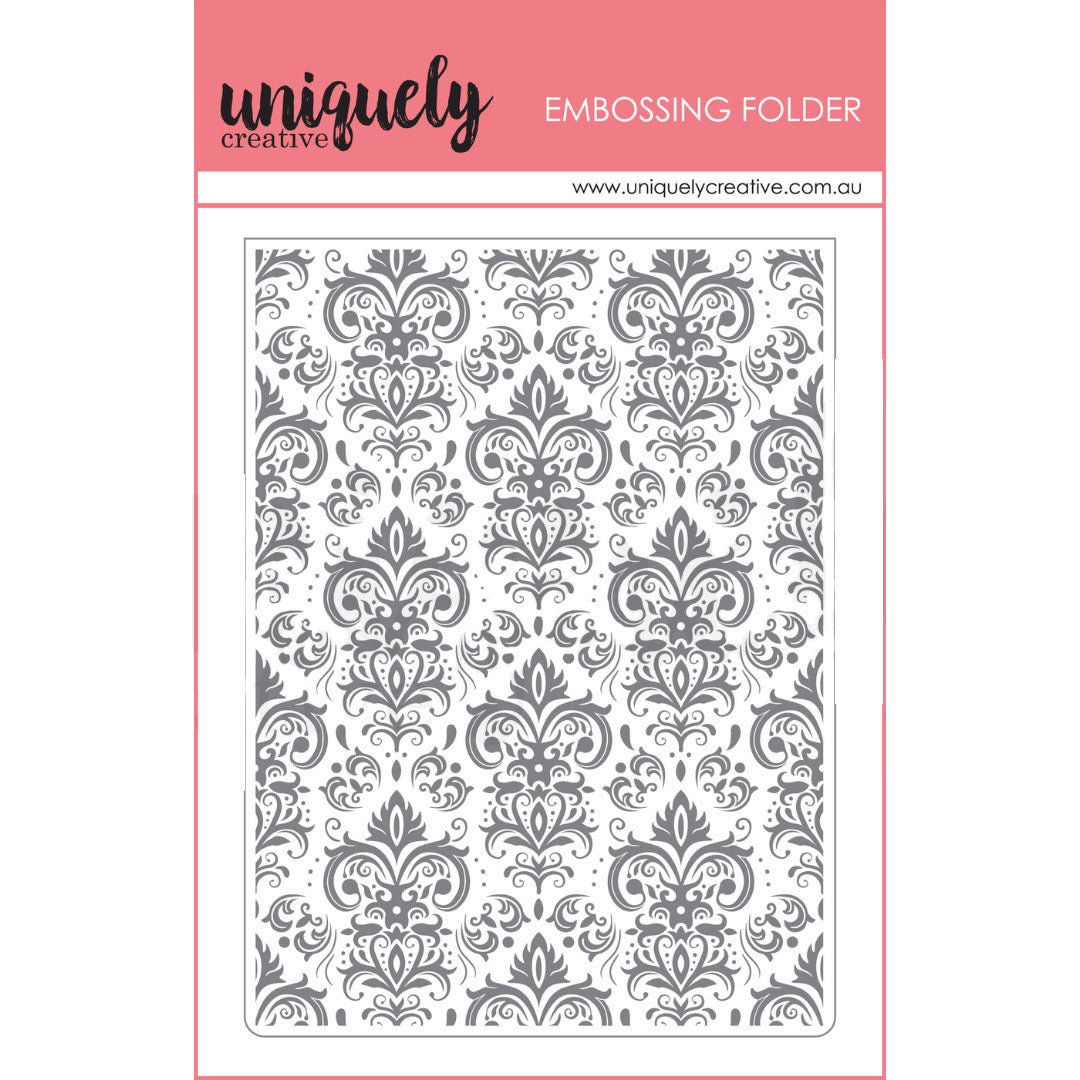 Uniquely Creative - Damask Embossing Folder - The Crafty Kiwi