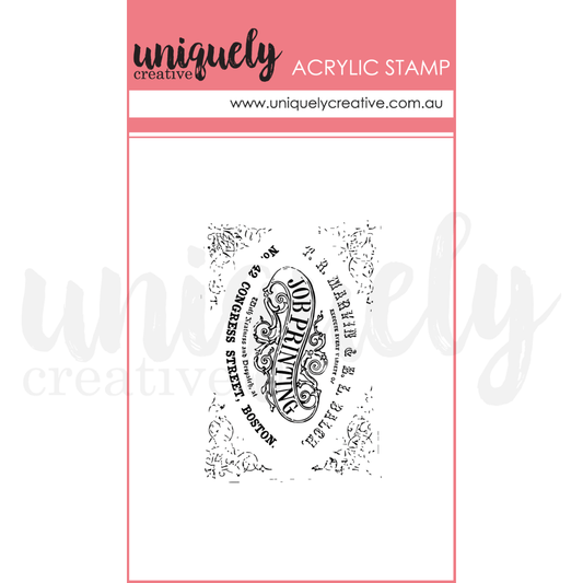 Uniquely Creative - Dear Diary Vintage Printer Market Acrylic Stamp - The Crafty Kiwi