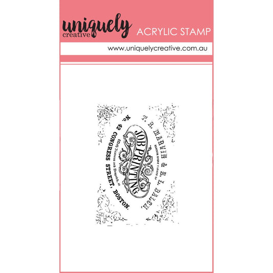 Uniquely Creative - Dear Diary Vintage Printer Market Acrylic Stamp - The Crafty Kiwi