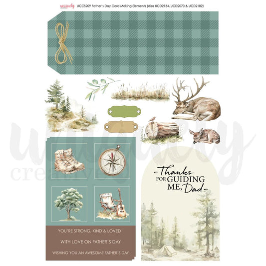 Uniquely Creative - Father's Day Card Making Elements Cut - a - Part Sheet - The Crafty Kiwi