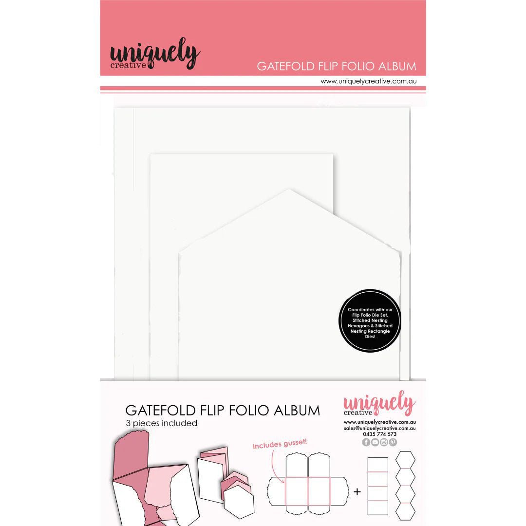 Uniquely Creative - Gatefold Flip Folio Album - White - The Crafty Kiwi