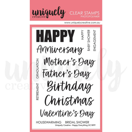 Uniquely Creative - Happy Everything Stamp Set - The Crafty Kiwi