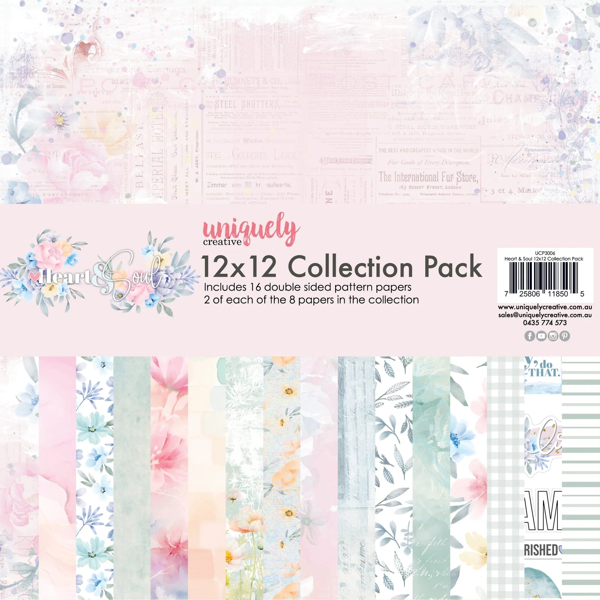 Uniquely Creative - Heart & Soul 6x6 Paper Pack - The Crafty Kiwi