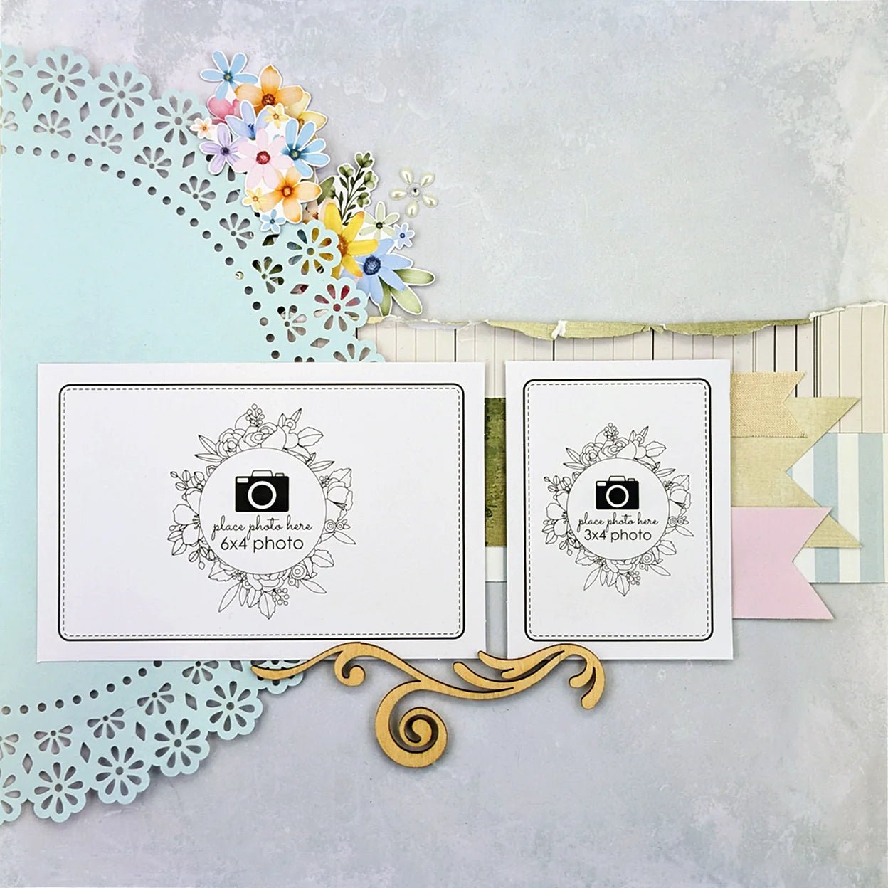 Uniquely Creative - Heart & Soul - Light Blue Lacey Circle Decorative Base Layer - The Crafty Kiwi