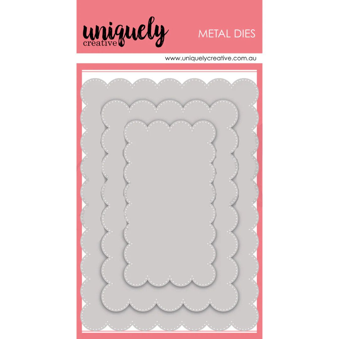 Uniquely Creative - Heart & Soul - Oversized Scallop Nesting Rectangle Die - The Crafty Kiwi