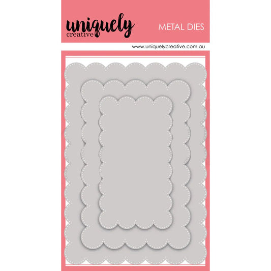 Uniquely Creative - Heart & Soul - Oversized Scallop Nesting Rectangle Die - The Crafty Kiwi