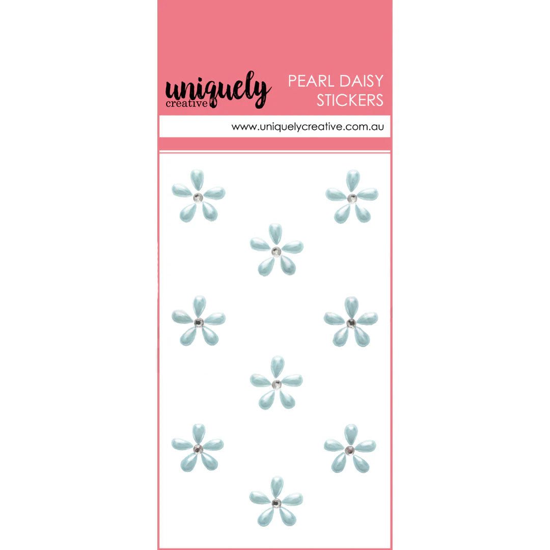 Uniquely Creative - Heart & Soul - Pearl Daisy Stickers - Blue - The Crafty Kiwi
