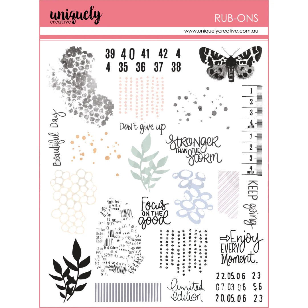 Uniquely Creative - Heart & Soul - Rub - Ons - The Crafty Kiwi