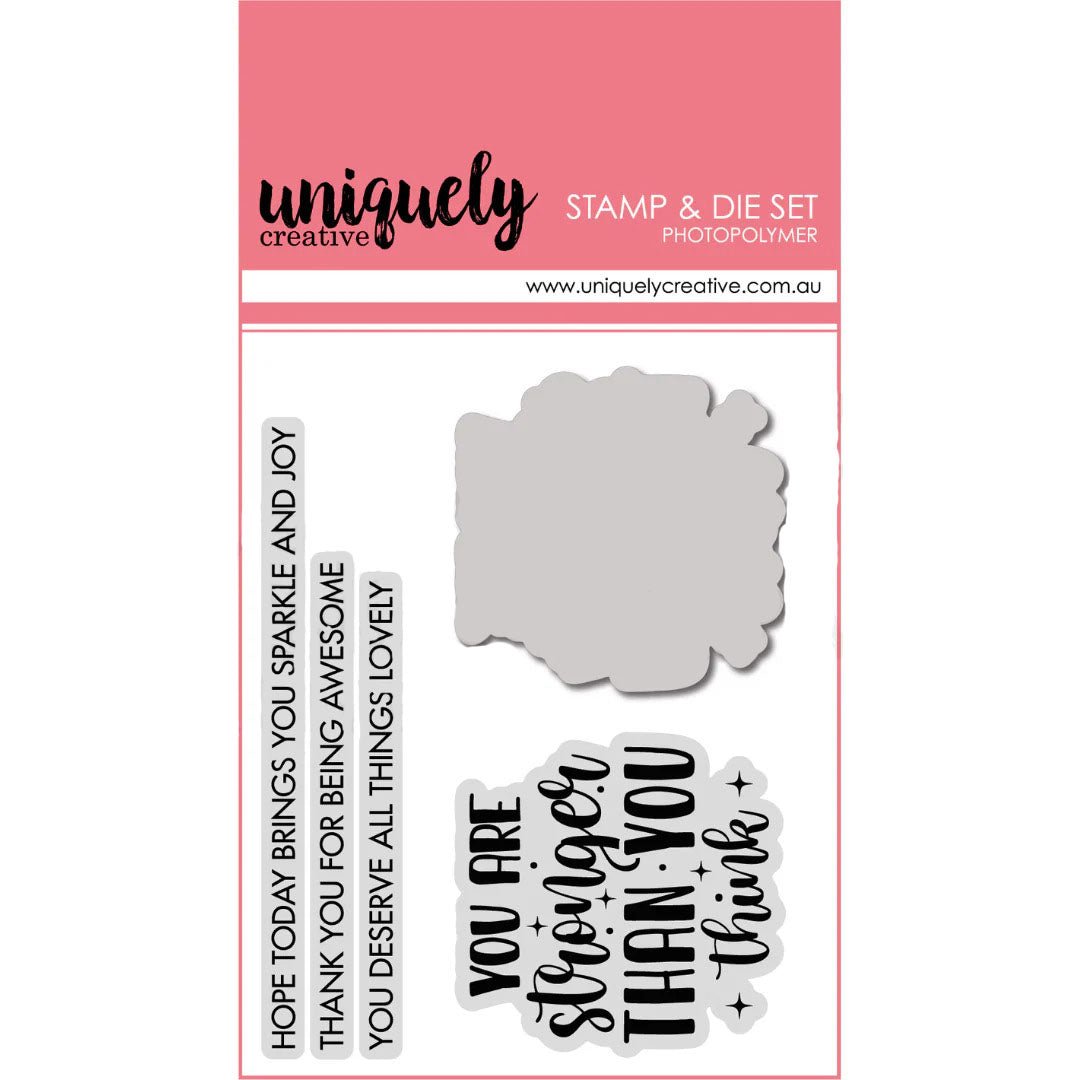 Uniquely Creative - Heart & Soul - Stronger Than You Think Stamp & Die Set - The Crafty Kiwi
