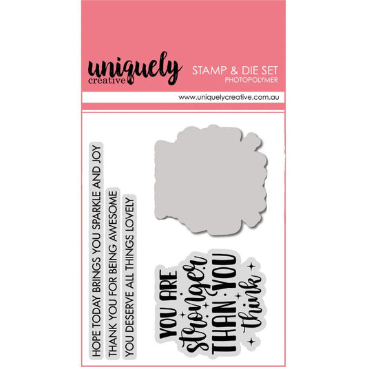 Uniquely Creative - Heart & Soul - Stronger Than You Think Stamp & Die Set - The Crafty Kiwi