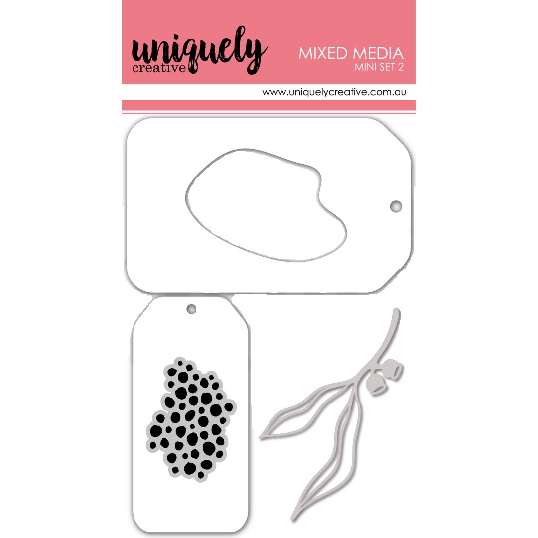 Uniquely Creative - Mixed Media Mini Stamp and Die Set 2 - The Crafty Kiwi