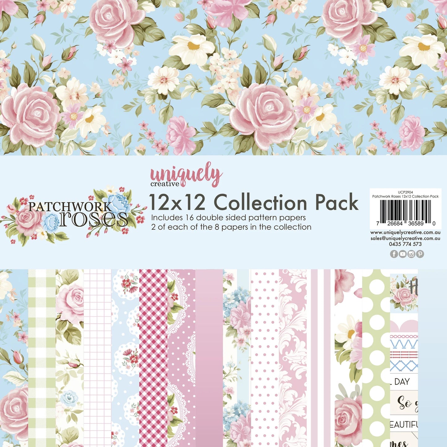 Uniquely Creative - Patchwork Roses Bundle Kit (7 products) - The Crafty Kiwi