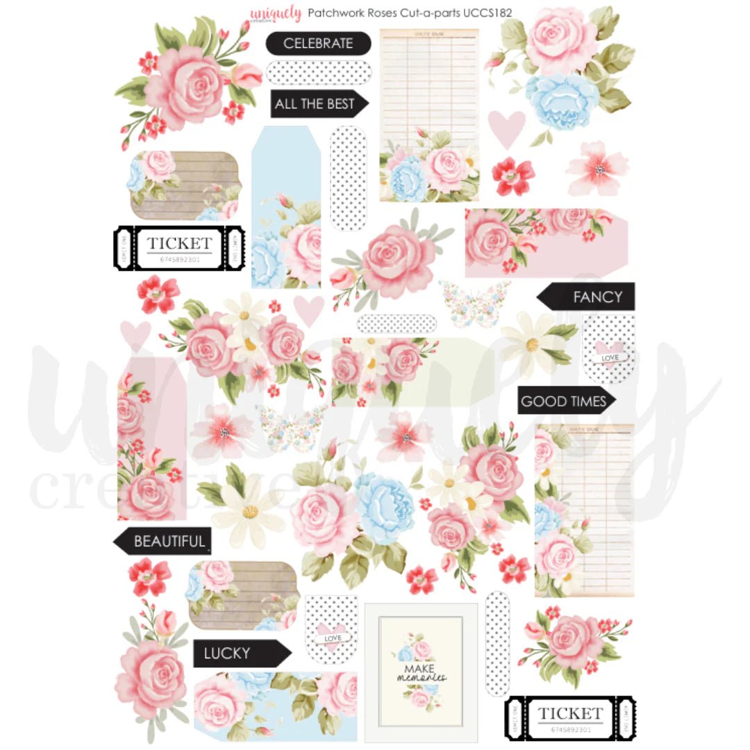 Uniquely Creative - Patchwork Roses Bundle Kit (7 products) - The Crafty Kiwi