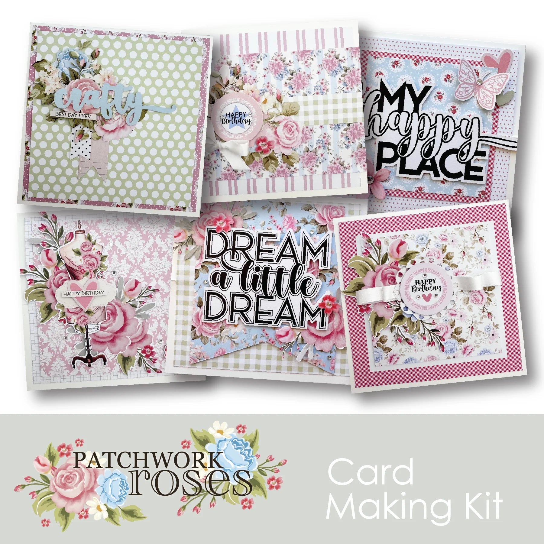 Uniquely Creative - Patchwork Roses - Card Making Kit – The Crafty Kiwi