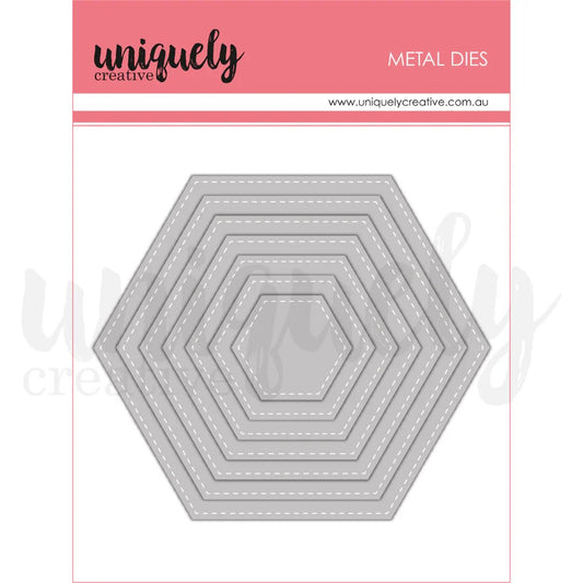 Uniquely Creative - Stitched Nesting Hexagon Die - The Crafty Kiwi