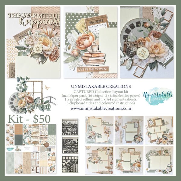 Unmistakable Creations - 12x12 Collection Kit - Captured - The Crafty Kiwi