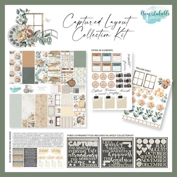 Unmistakable Creations - 12x12 Collection Kit - Captured - The Crafty Kiwi