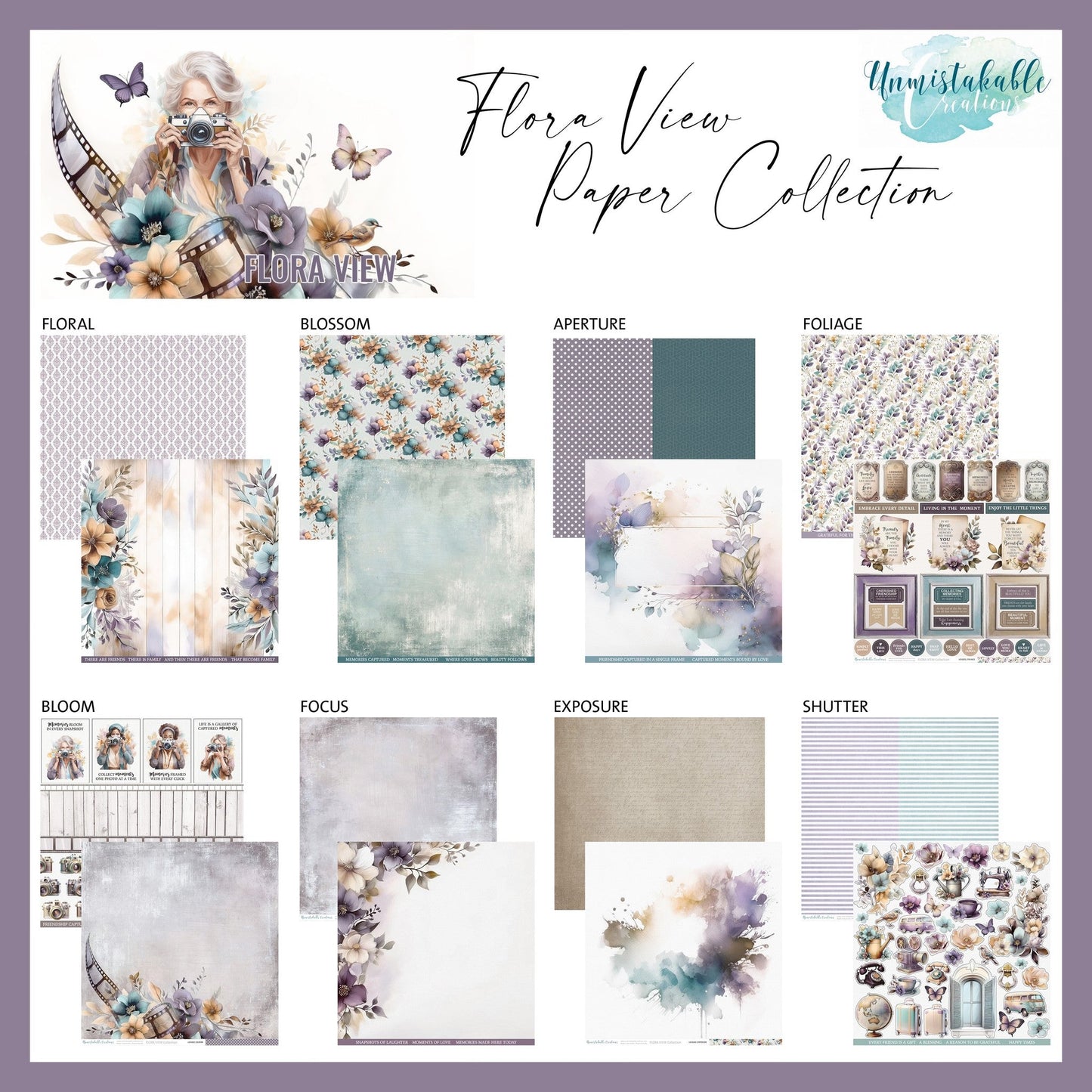 Unmistakable Creations - Layout Kit - Flora View - The Crafty Kiwi