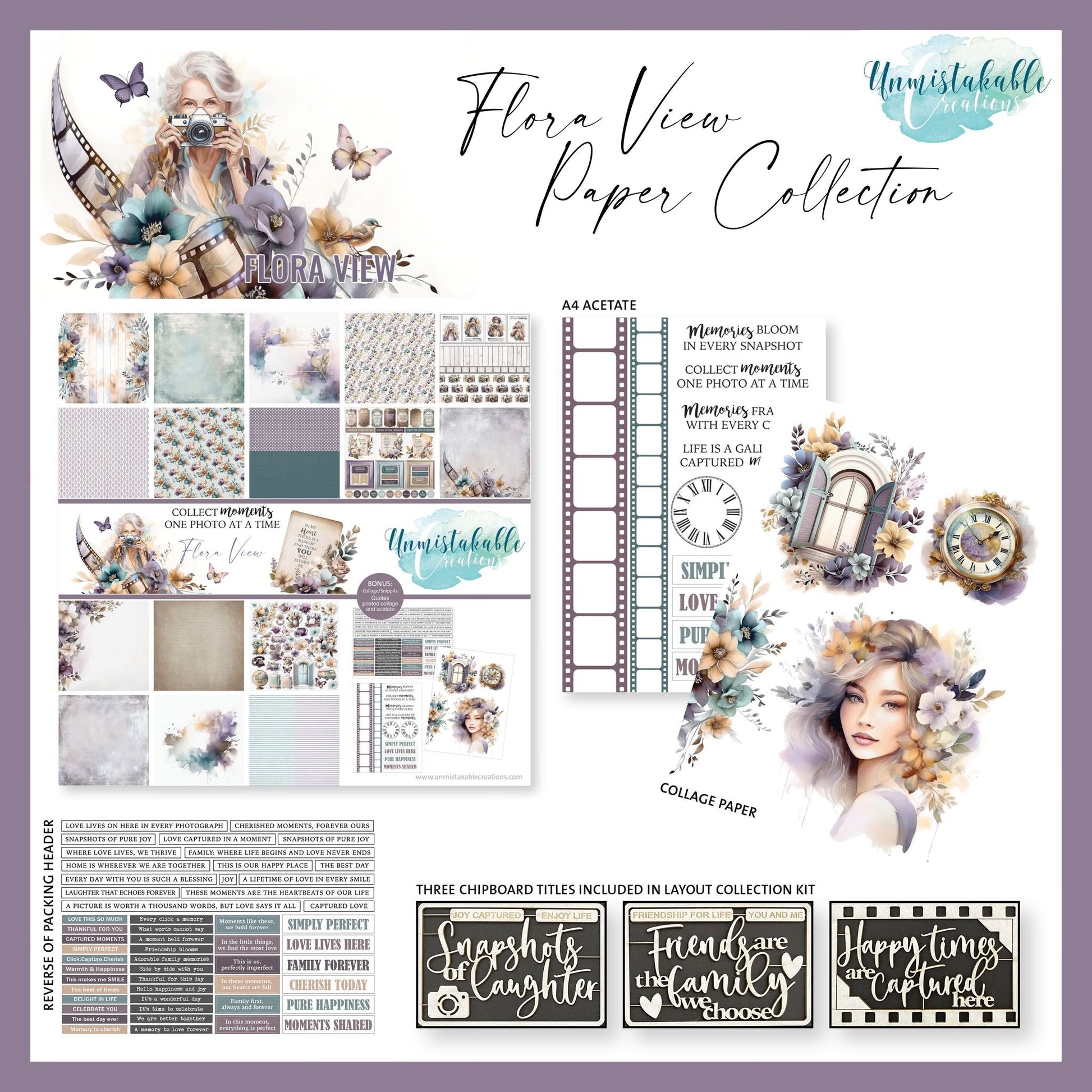 Unmistakable Creations - Layout Kit - Flora View - The Crafty Kiwi