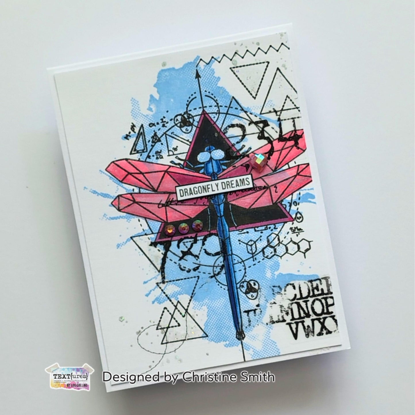 Arden Creative Studio - TEXT(ures) Watercolour Splash Halftone 6x8 Clear Stamp Set(Dragonfly Dreams)