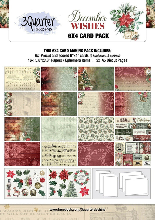 3Quarter Designs - December Wishes 6x4 Card Kit - The Crafty Kiwi