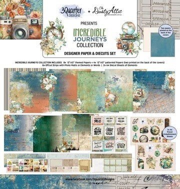 3Quarter Designs - Incredible Journey 12x12 Collection + Die Cut Kit - The Crafty Kiwi