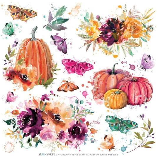 49 and Market - ARTOPTIONS SPICE - 12x12 Rub-Ons (1/sheet) - The Crafty Kiwi