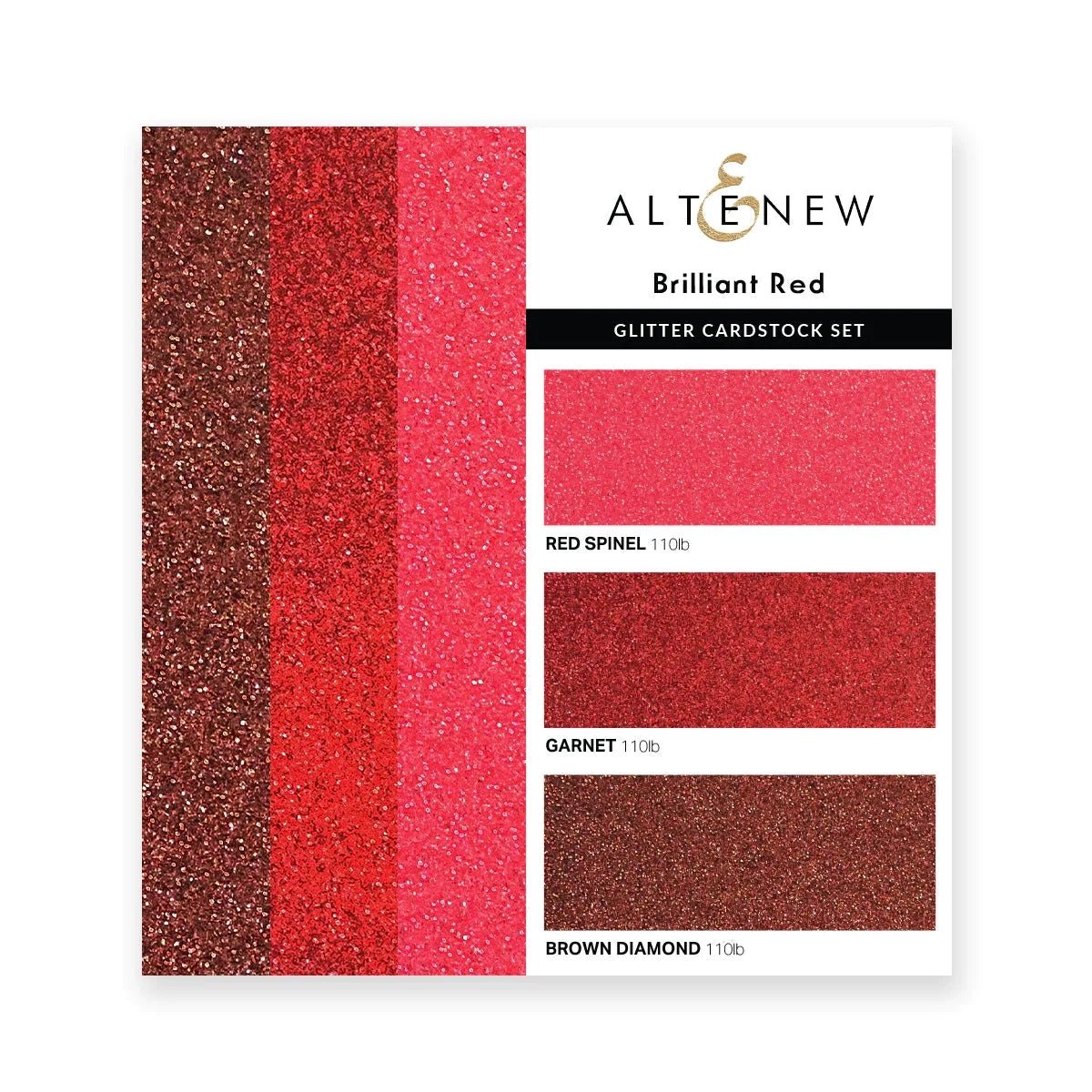 Altenew - Sparkling Twilight Glitter Gradient Cardstock 3"X6" Brilliant Red (Red Spinel, Garnet, Brown Diamond) - The Crafty Kiwi