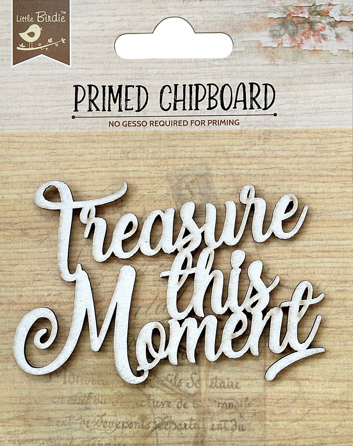 Nicole Crafts - Little Birdie Laser Cut Primed Chipboard 1/Pkg - Treasure This Moment - The Crafty Kiwi