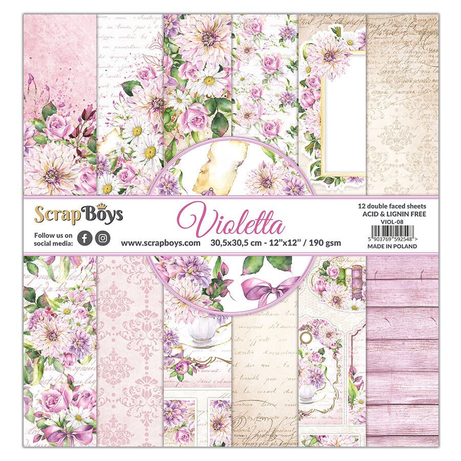 ScrapBoys - Violetta Extra pages (pack of 4) - The Crafty Kiwi