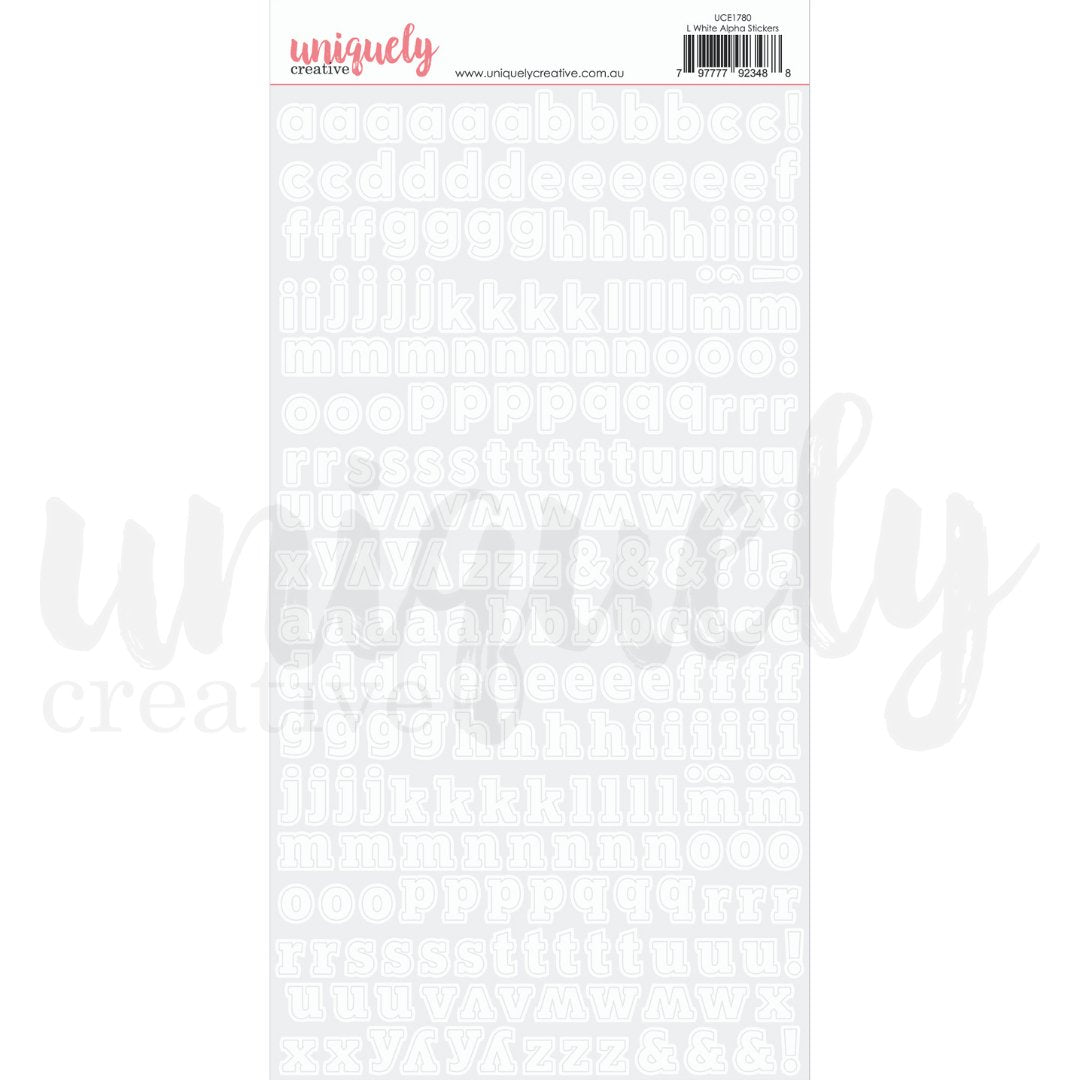 Uniquely Creative - Lower White Alpha Stickers – The Crafty Kiwi