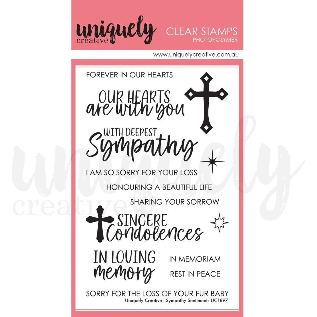 Uniquely Creative - Sympathy Sentiments Stamp - The Crafty Kiwi